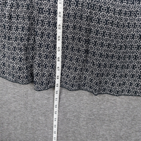 BILA WOMENS BLACK WHITE DRAWSTRING CROCHET NECKLINE MAXI DRESS SIZE LARGE - Picture 5 of 11